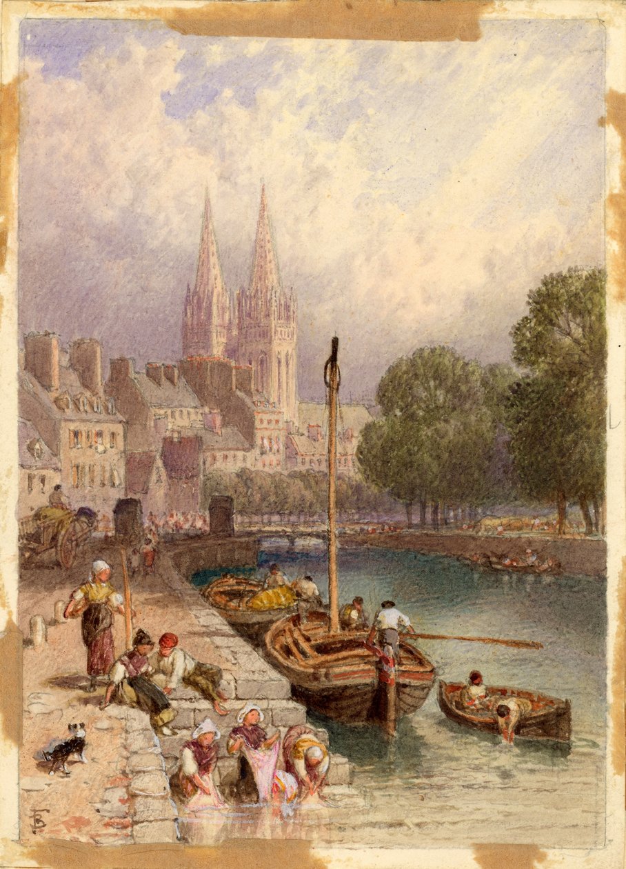 Quimper, Bretaň (tužka a akvarel na kartě) od Myles Birket Foster