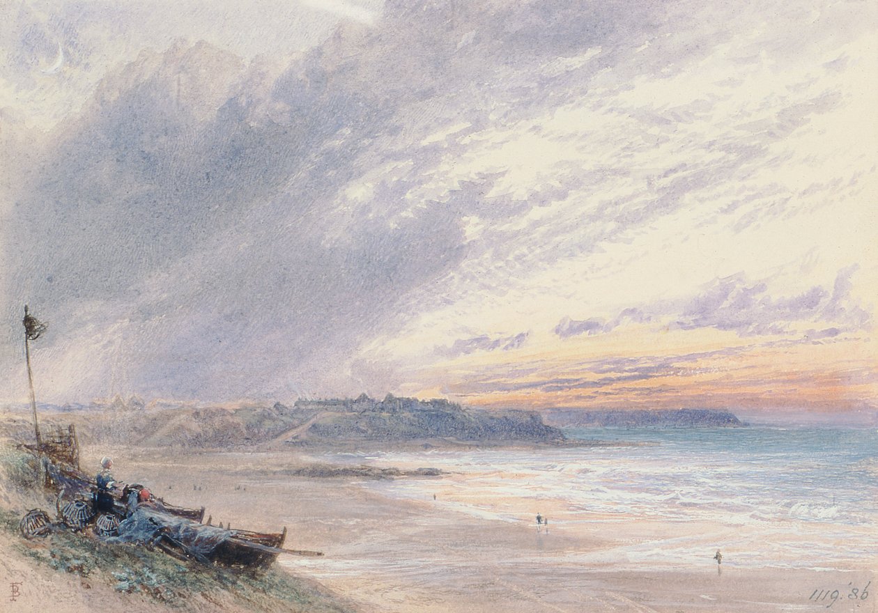 Nebe, 19. století (akvarel) od Myles Birket Foster