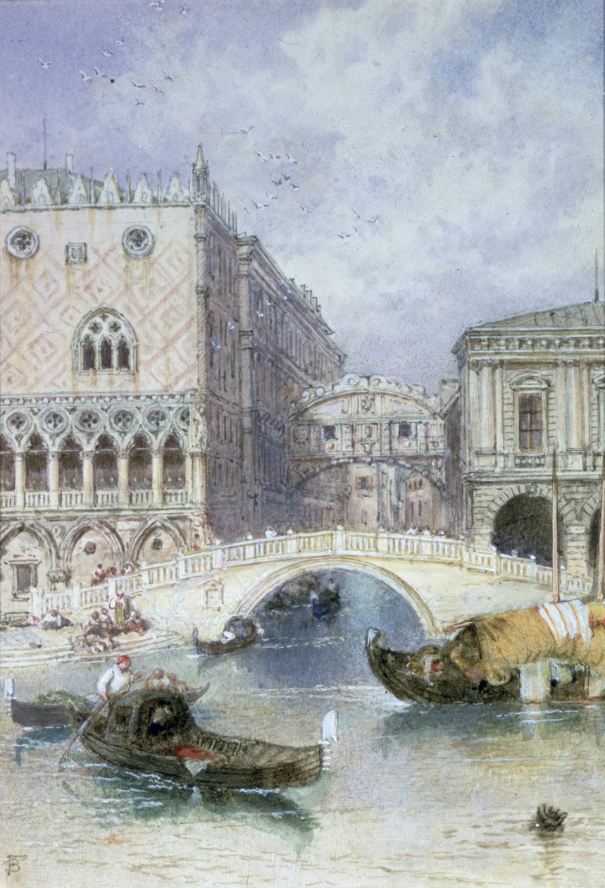 Most vzdechů, Benátky od Myles Birket Foster