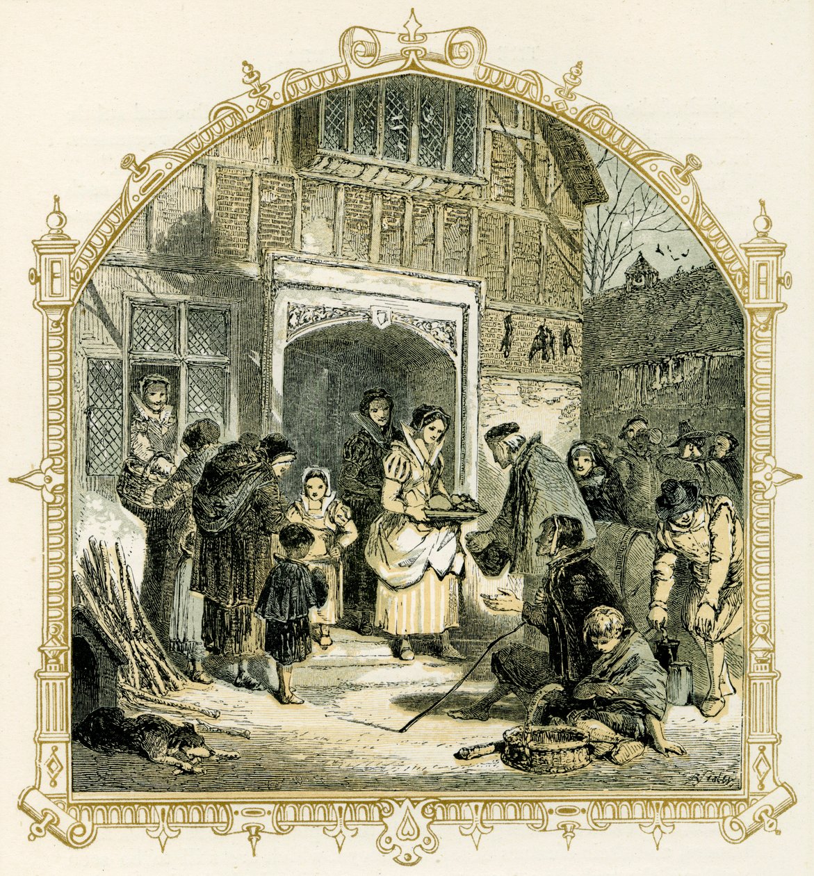 Alžbětinská vánoční scéna od Myles Birket Foster