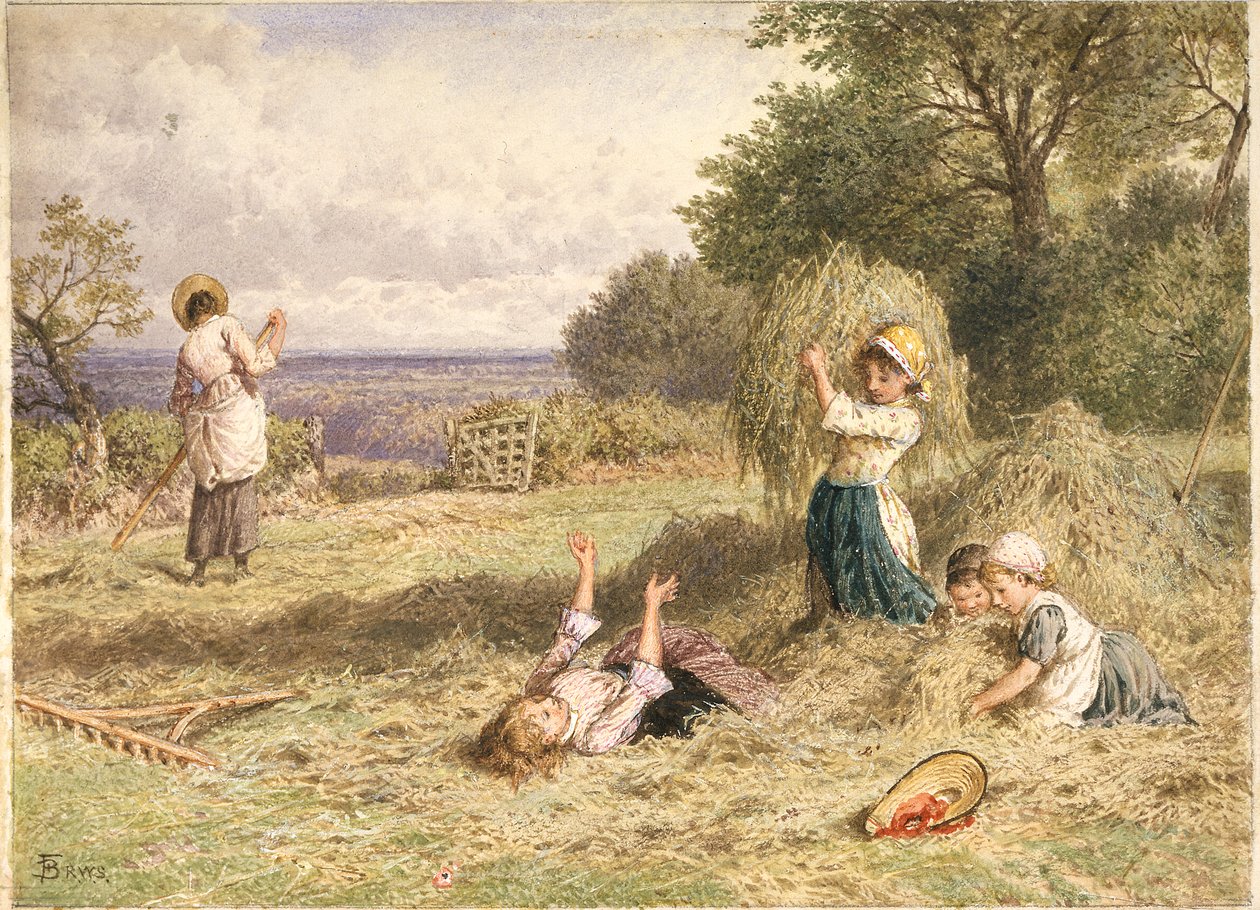 Krajina s postavami od Myles Birket Foster