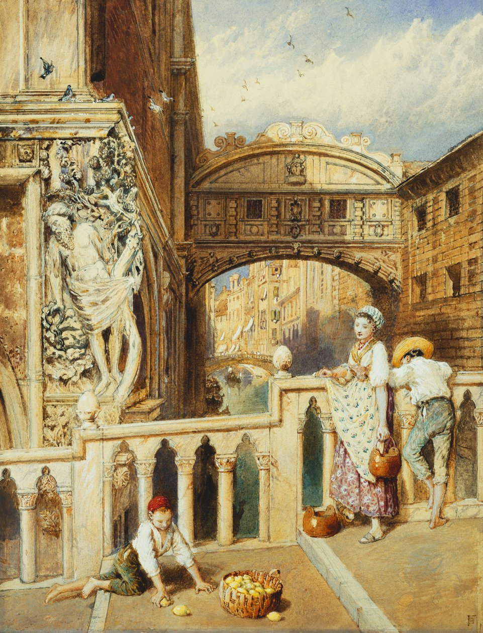 Most vzdechů, Benátky, od Myles Birket Foster