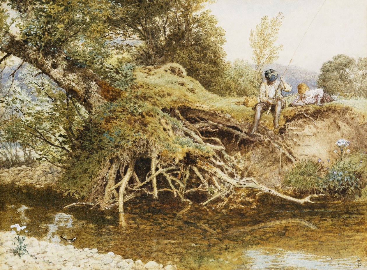 Mladý rybář, od Myles Birket Foster