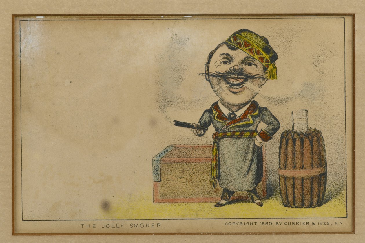 The Jolly Smoker, 1880 od N. and Ives, J.M. Currier