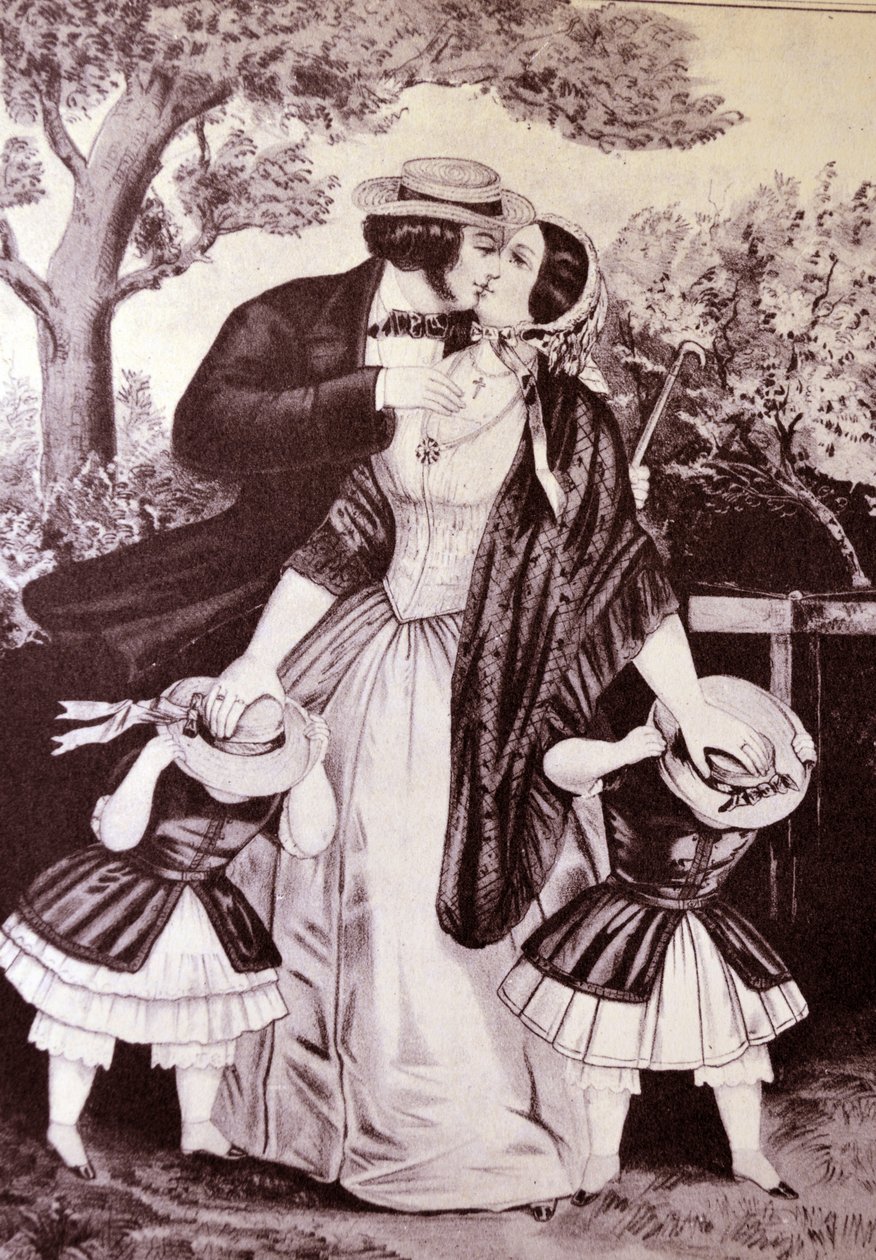 Currier & Ives ilustrace 19. století. Rychle mě Polib od N. and Ives, J.M. Currier