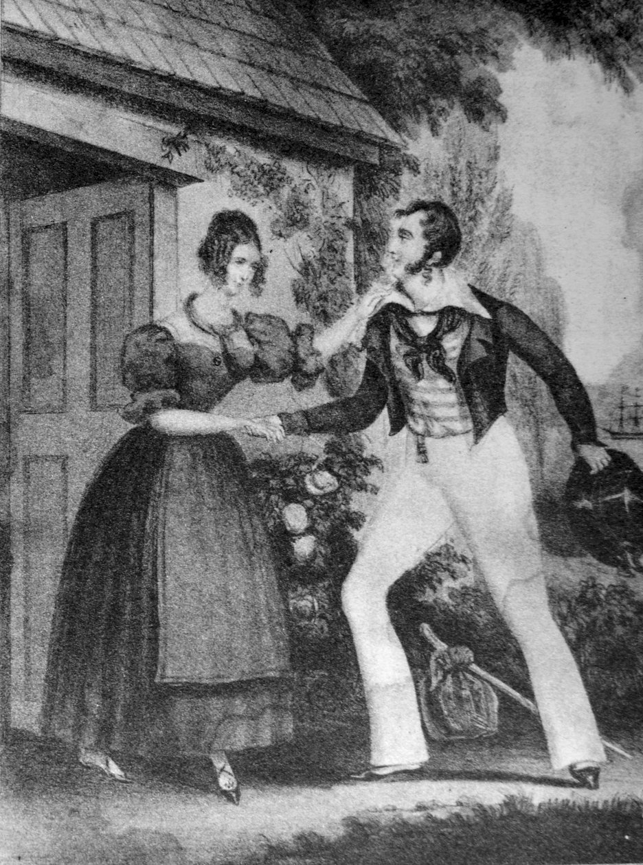 Currier & Ives ilustrace 19. století. Návrat námořníků od N. and Ives, J.M. Currier