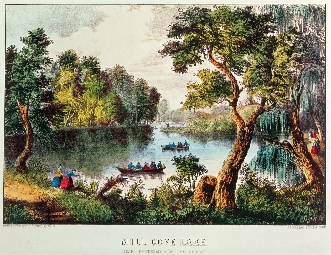 Jezero Mill Cove od N. and Ives, J.M. Currier