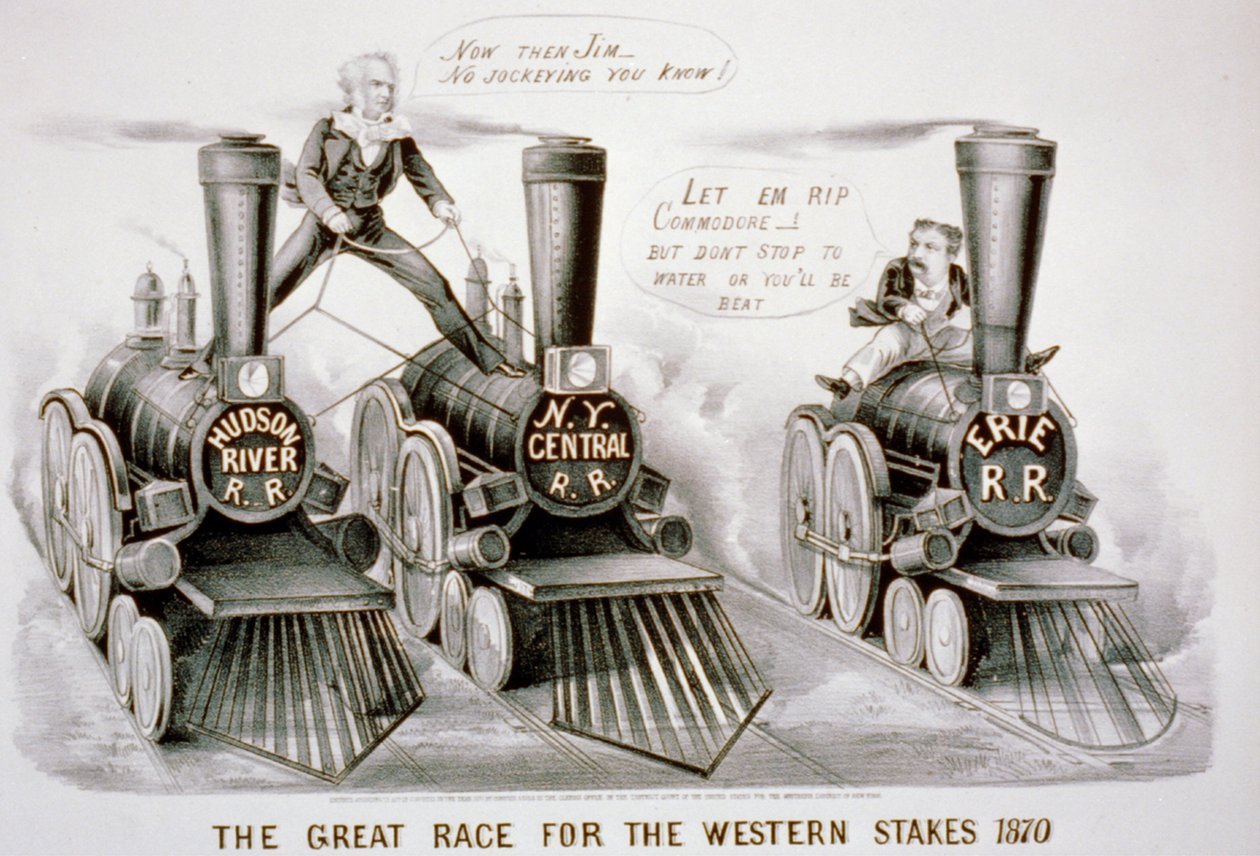 The Great Race for the Western Stakes, 1870 (litografie) od N. and Ives, J.M. Currier