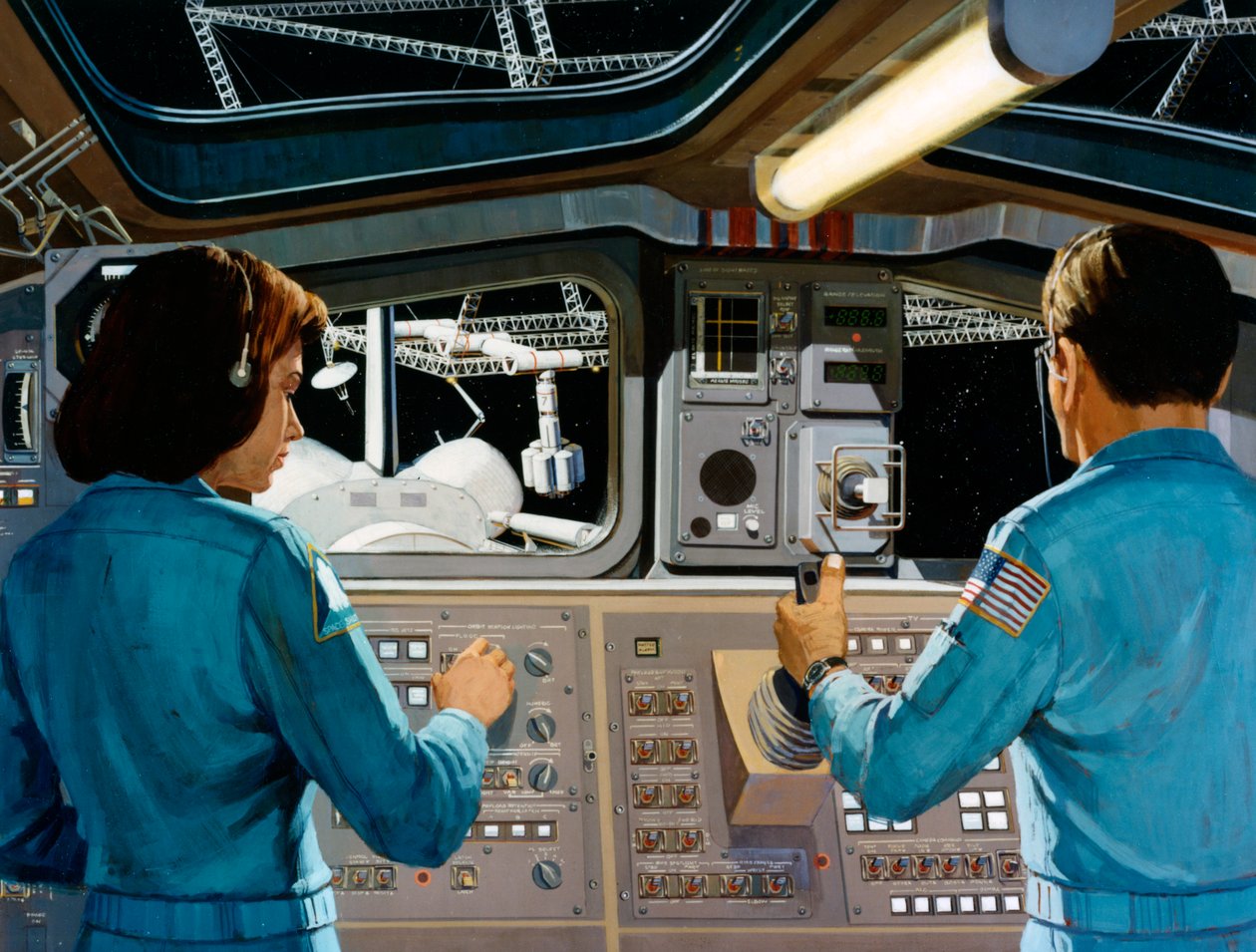 Uvnitř futuristické vesmírné stanice, 1970. od NASA Images