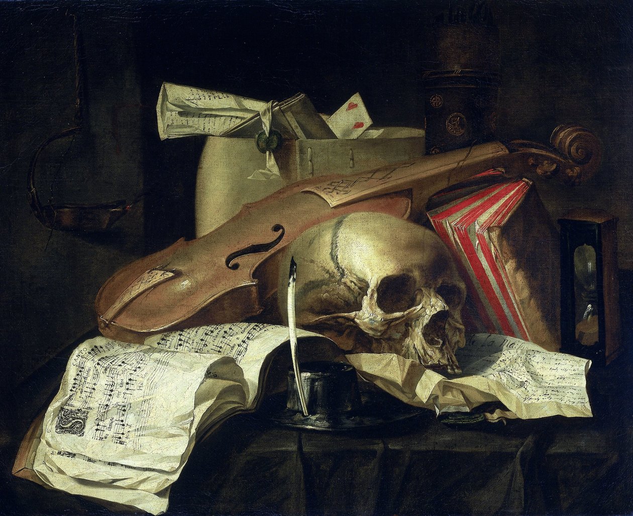 Zátiší Vanitas od N.L. Peschier