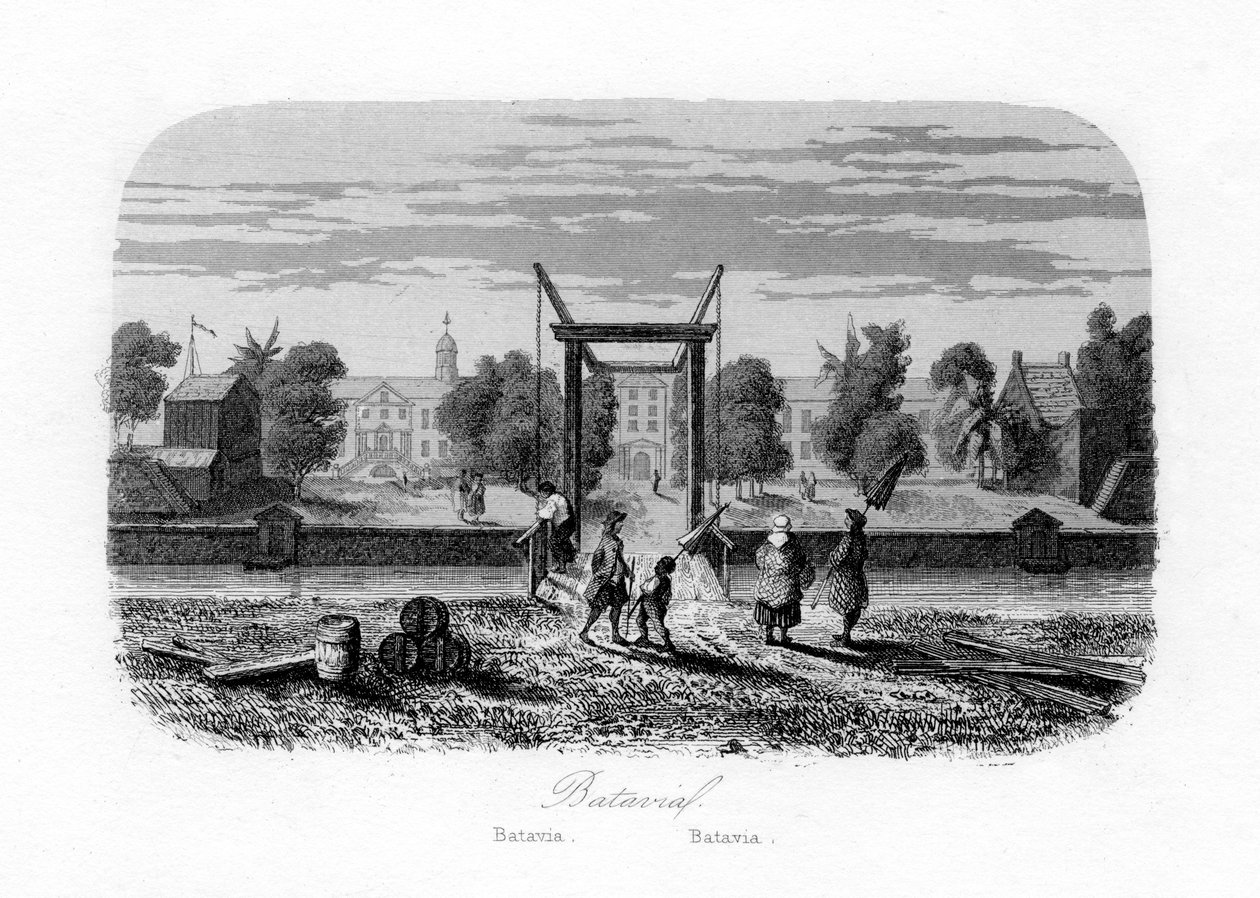 Batavia Jakarta, Indonésie, c1840. od N. Remond