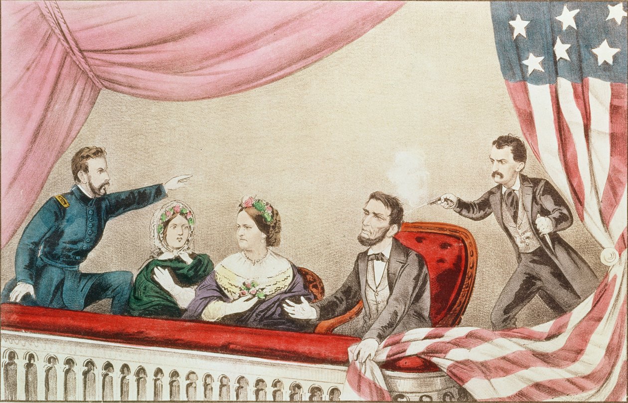 Atentát na Abrahama Lincolna od N. and Ives, J.M. Currier