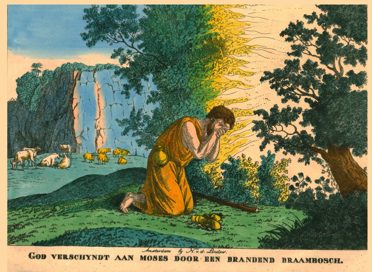 Mojžíš a hořící keř. od N v d Linden