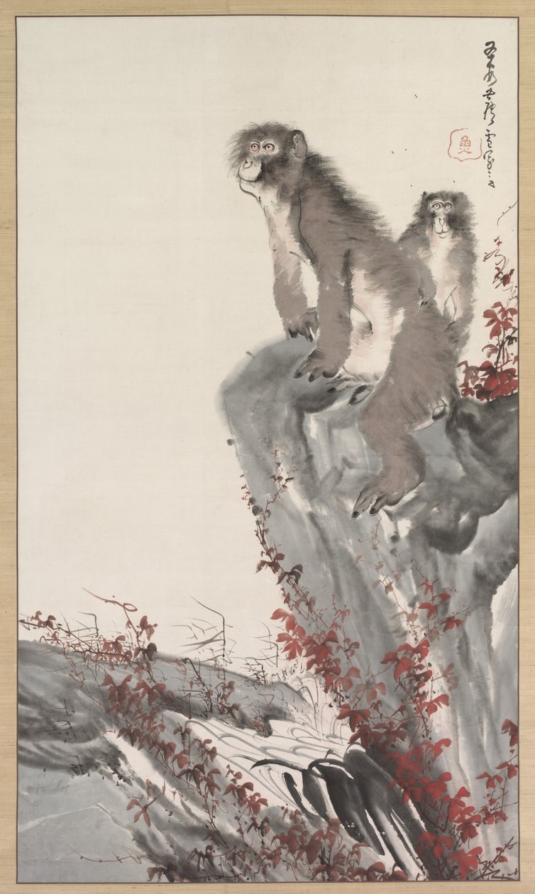 Monkeys by a Stream, polovina 19. století. od Nagasawa Rosetsu