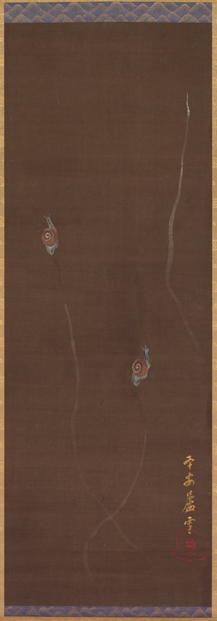 Šneci na zdi, 1700. od Nagasawa Rosetsu