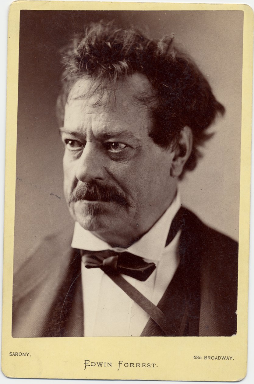Edwin Forrest (1806-72), americký herec (albumenový tisk) od Napoleon Sarony