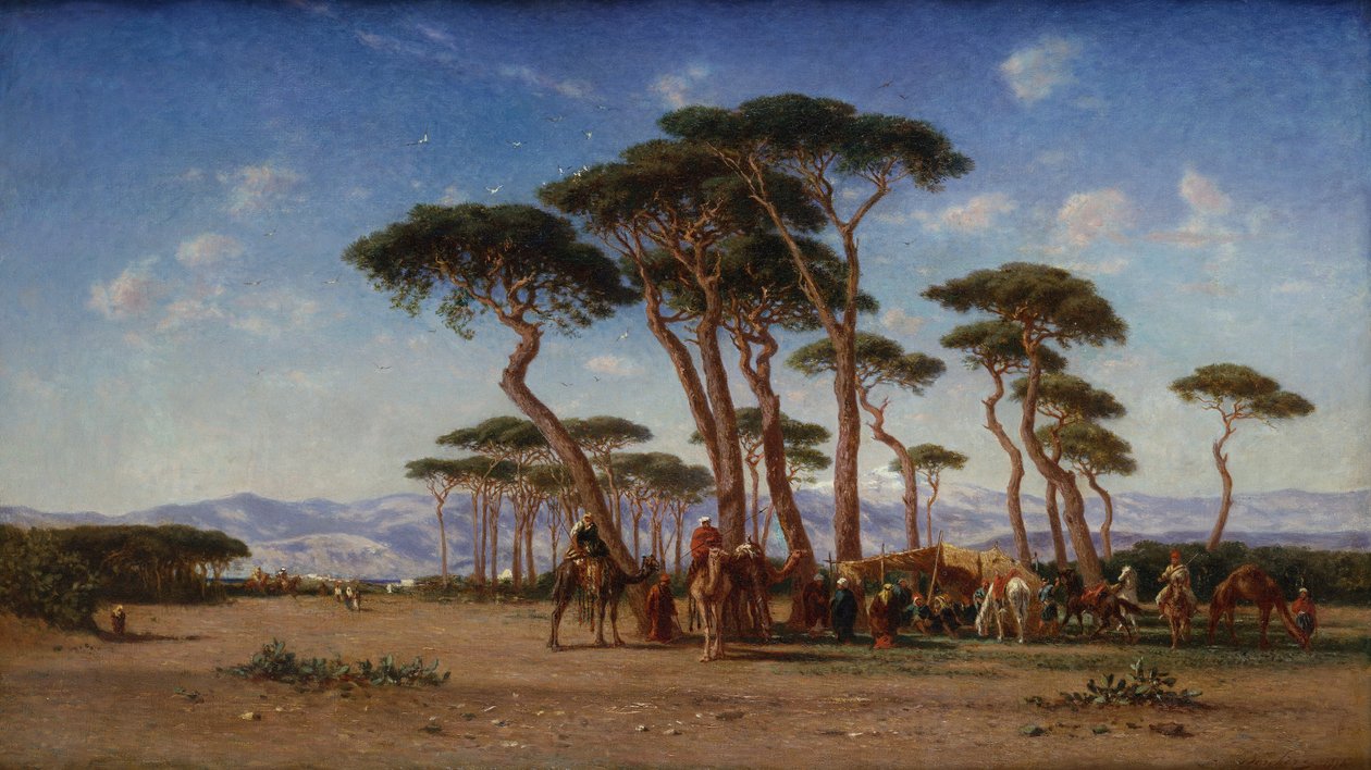 Arabský tábor od Narcisse Berchere