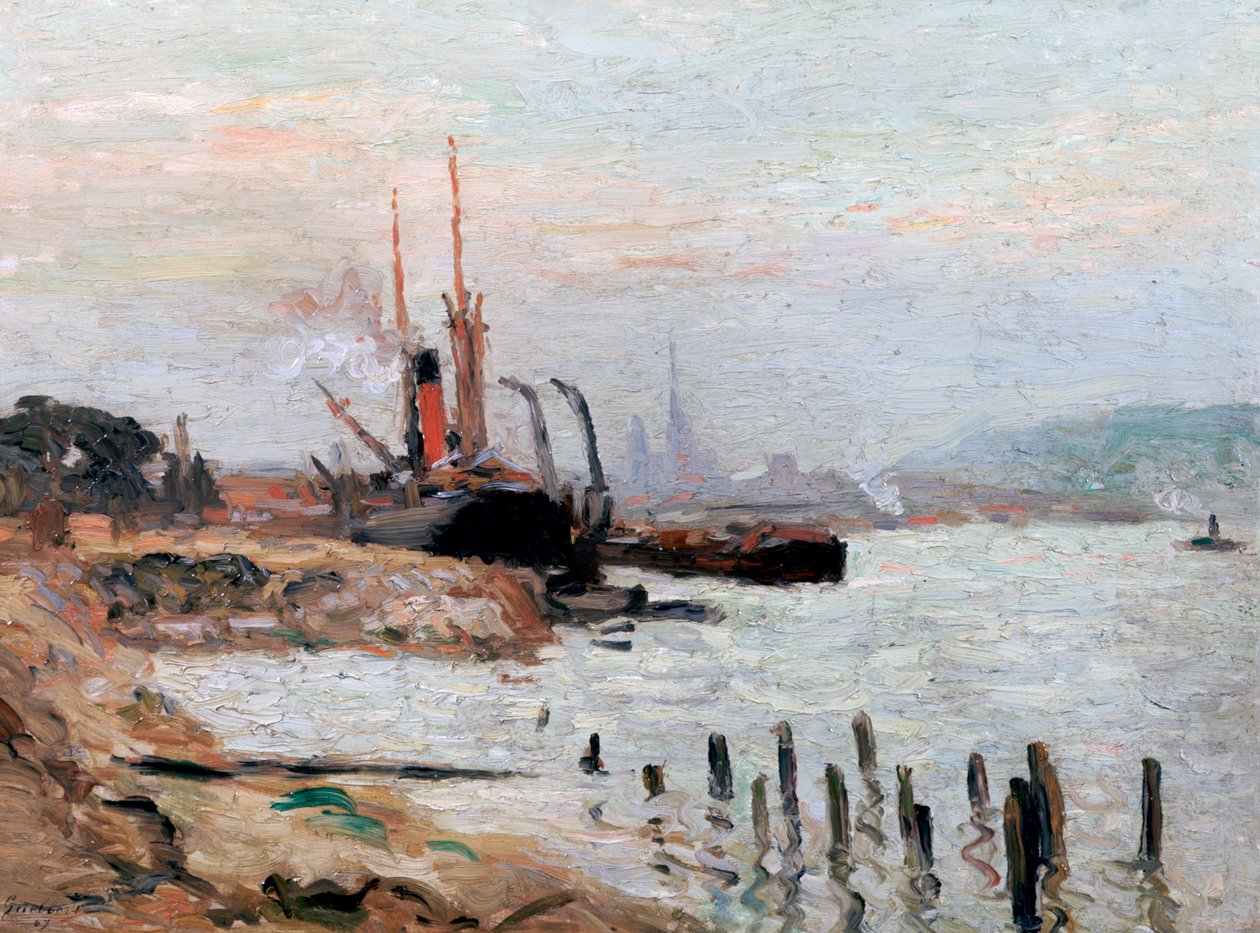 „Řeka Seina v Rohenu“, c1898-1942 od Narcisse Guilbert