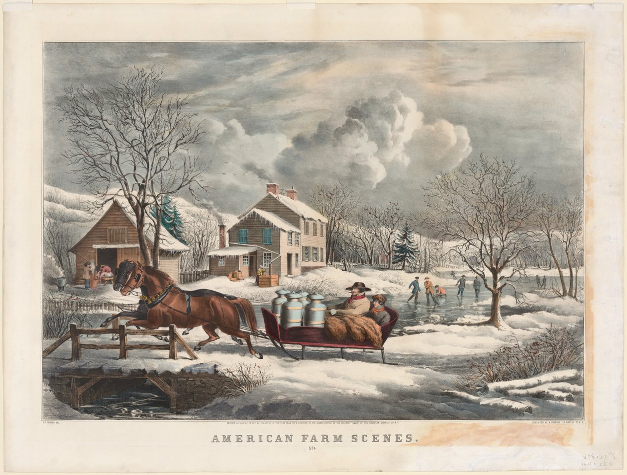 Americké farmářské scény, zima, 1853. od Nathaniel Currier