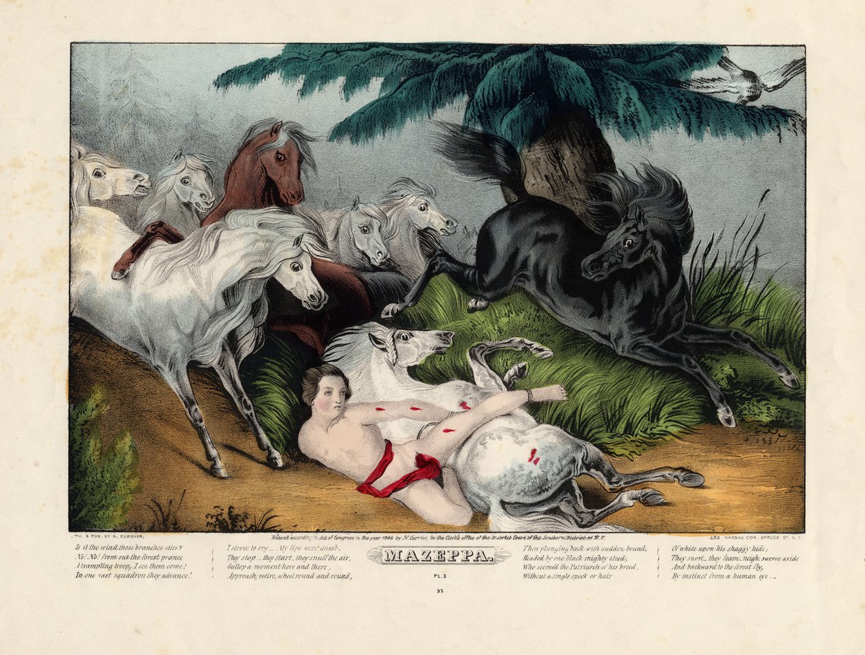 Mazeppa od Nathaniel Currier