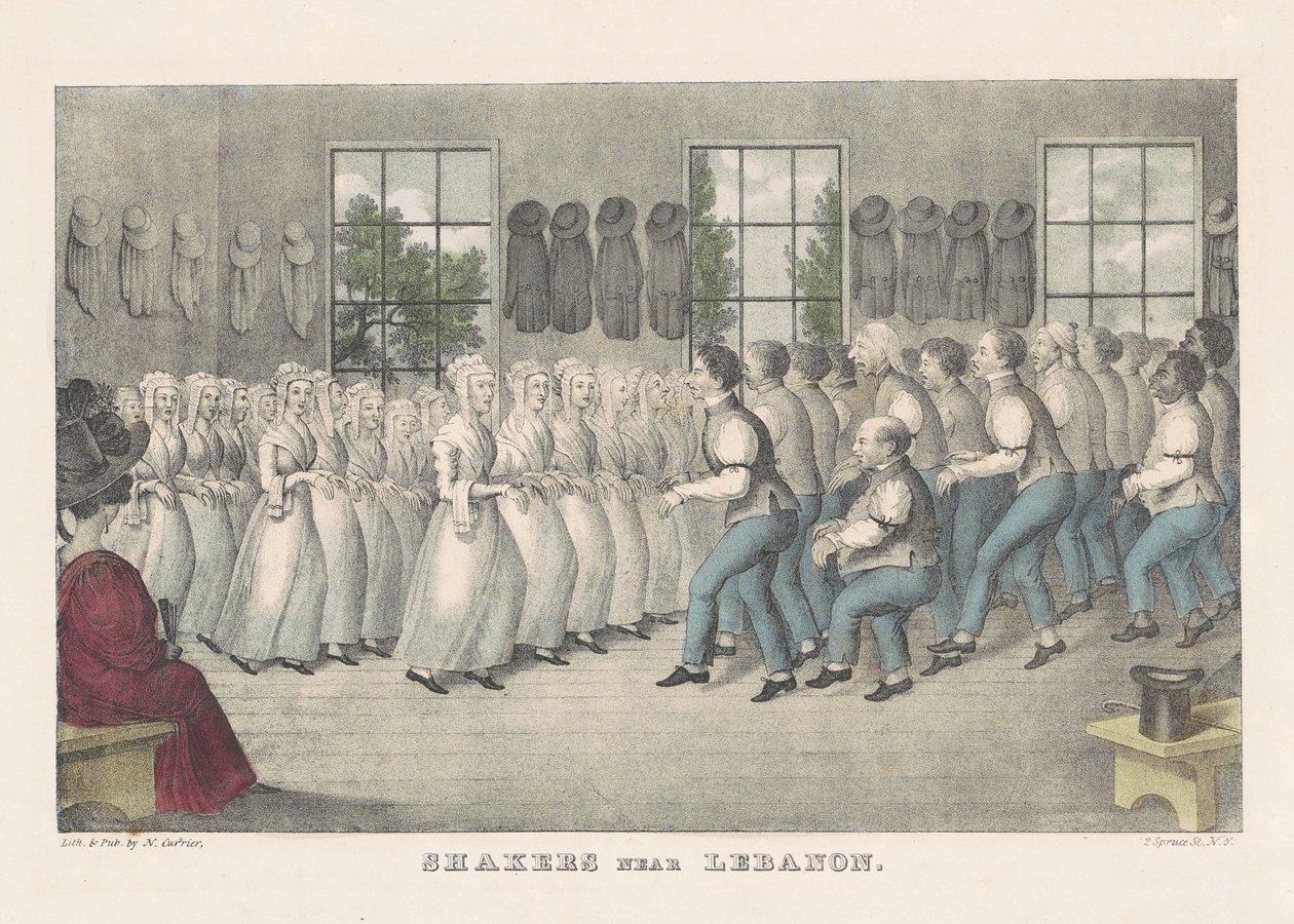 Shakers poblíž Libanonu od Nathaniel Currier