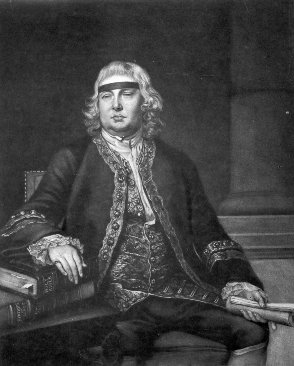 Sir John Fielding, vyryl James McArdell od Nathaniel Hone