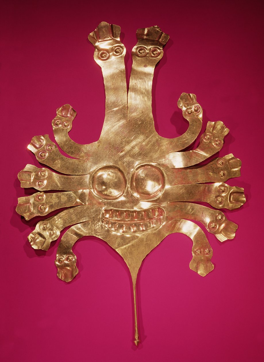 Hlava Medúzy, z Peru (zlato) od Nazca Culture