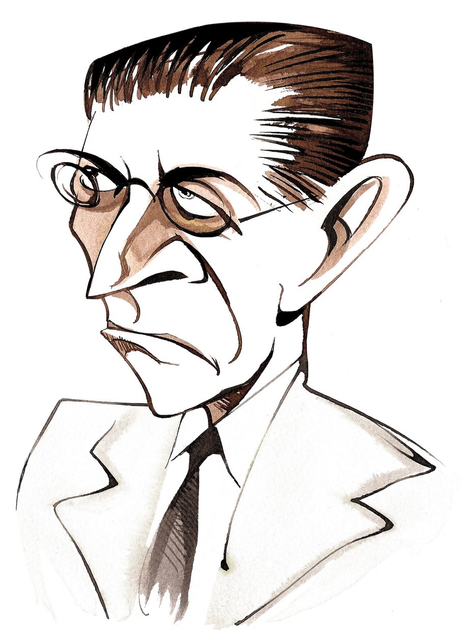 Alexander Zemlinsky, rakouský skladatel a dirigent, (1871 - 1942) karikatura od Neale Osborne
