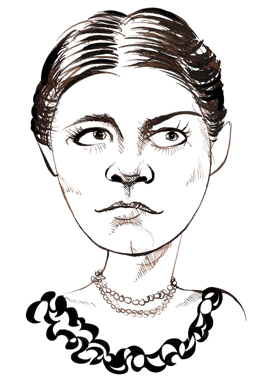 Amy Beach, americká skladatelka a pianistka, (1867 - 1944) karikatura od Neale Osborne