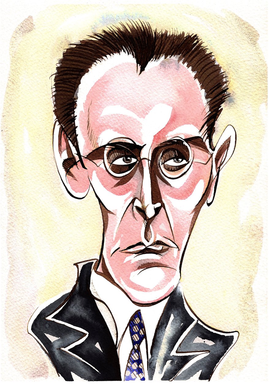 Anton von Webern - barevná karikatura od Neale Osborne