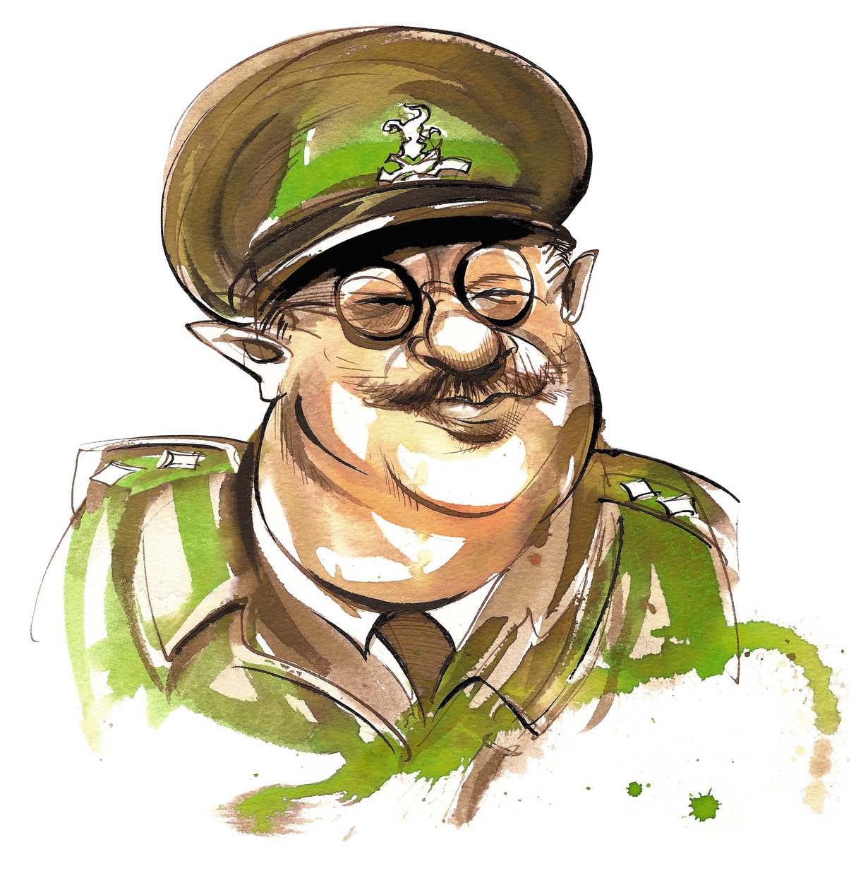 Arthur Lowe jako kapitán George Mainwaring v televizní komedii BBC Dads Army. od Neale Osborne