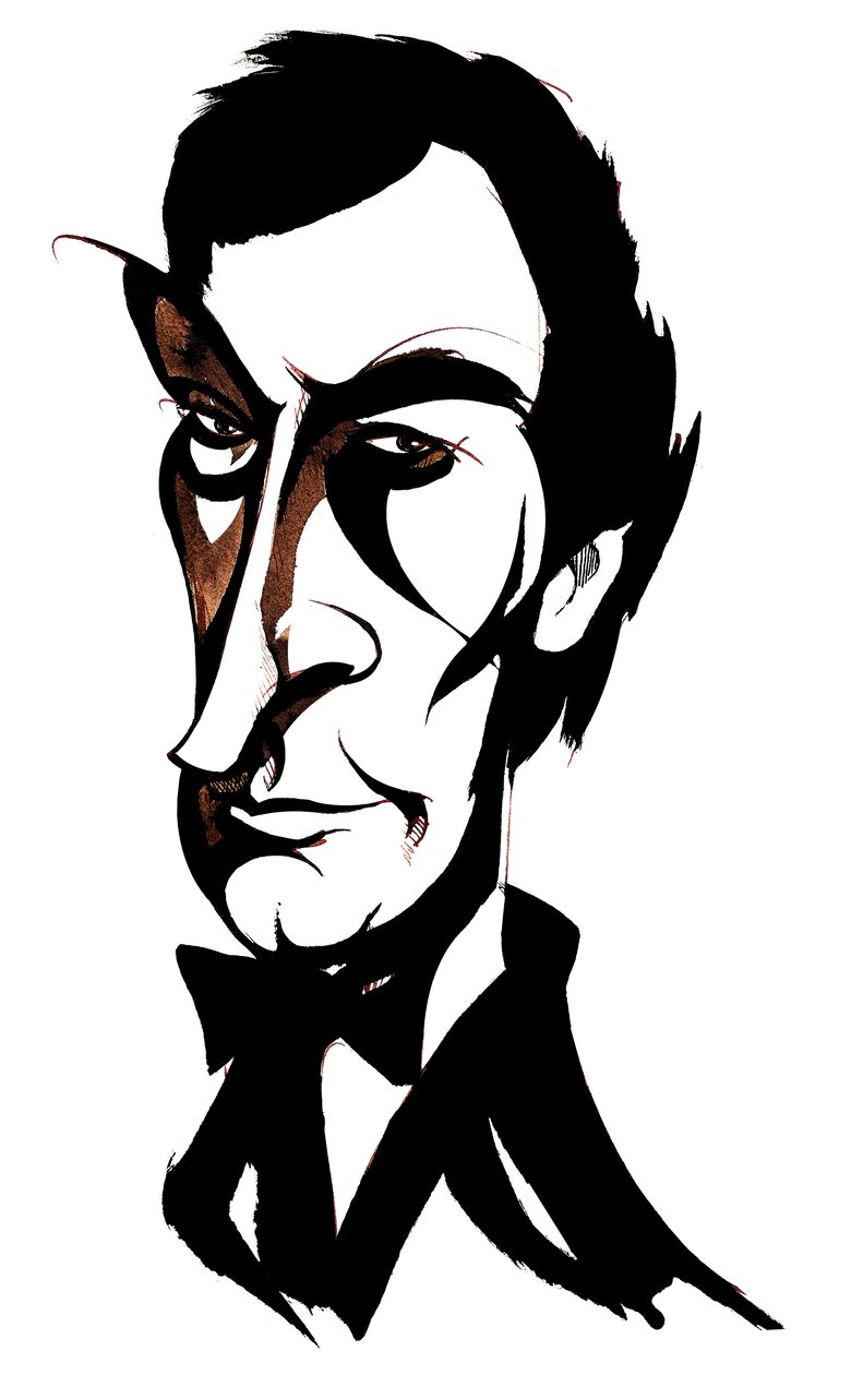 Britský herec Timothy Dalton (nar. 1946) jako James Bond 007 od Neale Osborne