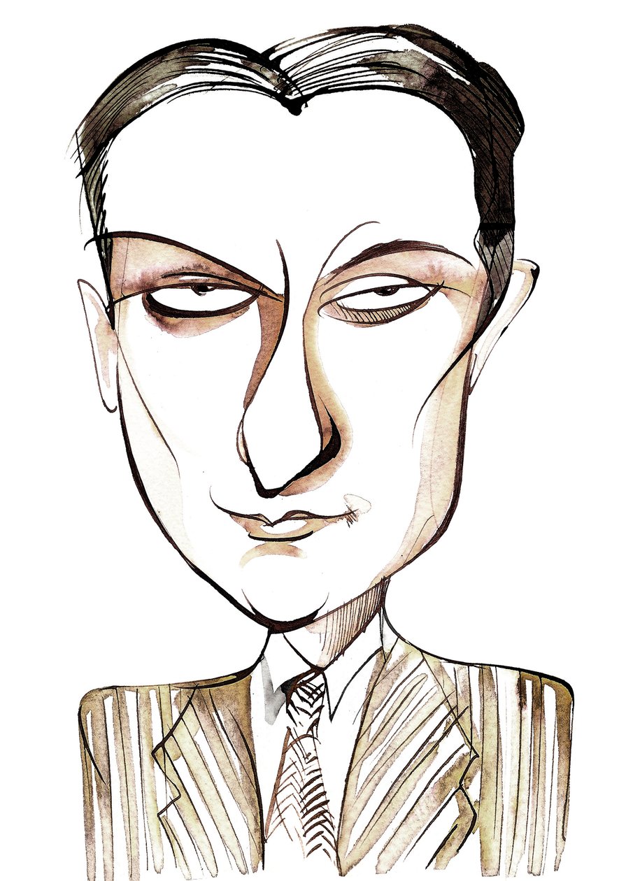 Dinu Lipatti, rumunský klavírista a skladatel, (1917 - 1950), karikatura od Neale Osborne