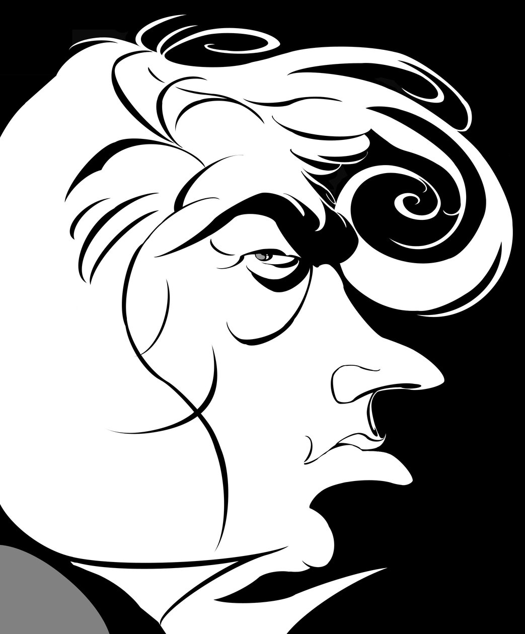 Dmitri Hvorostovsky - karikatura ruského operního pěvce (baryton) od Neale Osborne