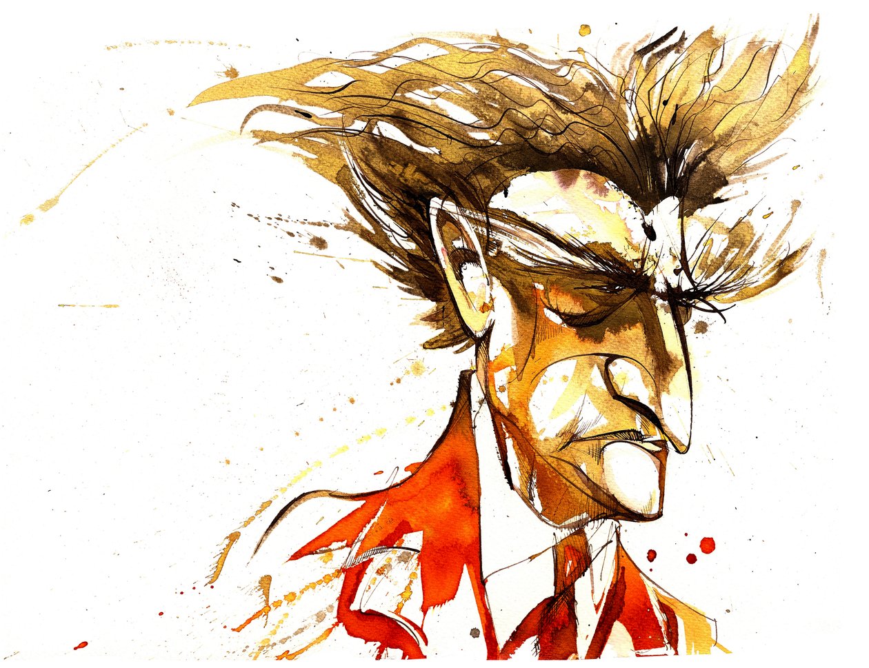 Edgard Varese - barevná karikatura od Neale Osborne