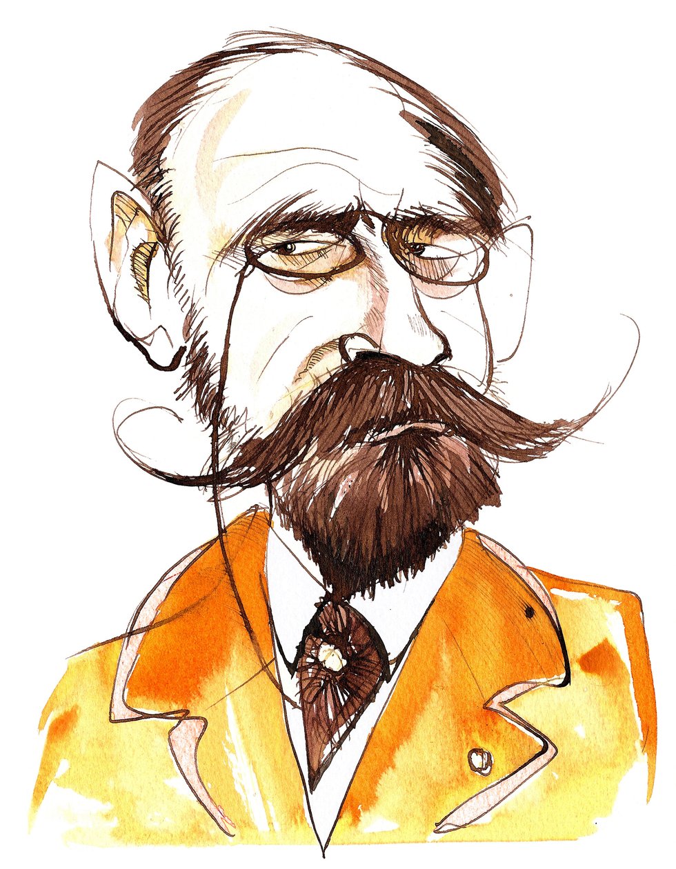francouzský romanopisec Emile Zola (1840-1902); karikatura od Neale Osborne