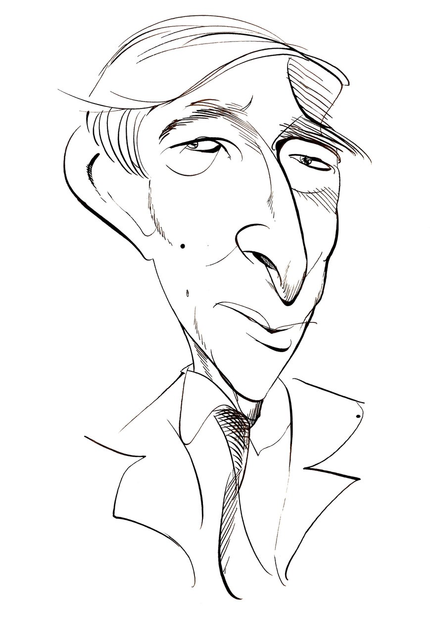 John Updike - karikatura od Neale Osborne