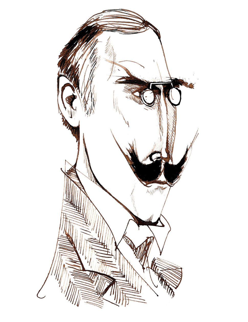 Knut Hamsun - karikatura od Neale Osborne