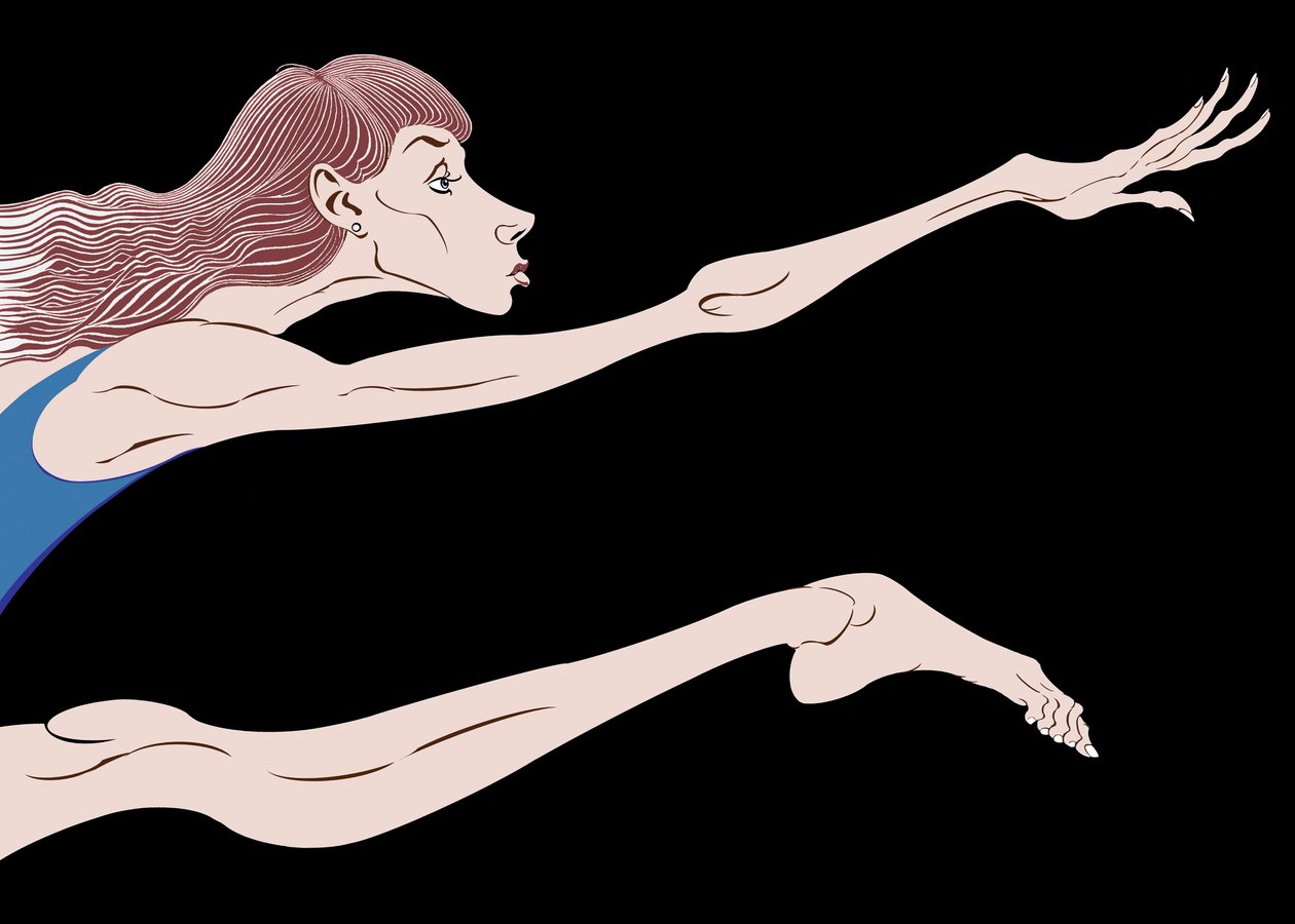 Sylvie Guillem, francouzská balerína, barevná verze obrázku souboru bw, 2006 od Neale Osborne