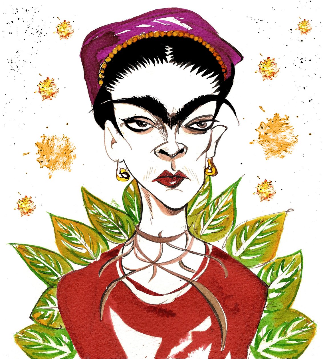 Frida Kahlo (inkoust) od Neale Osborne