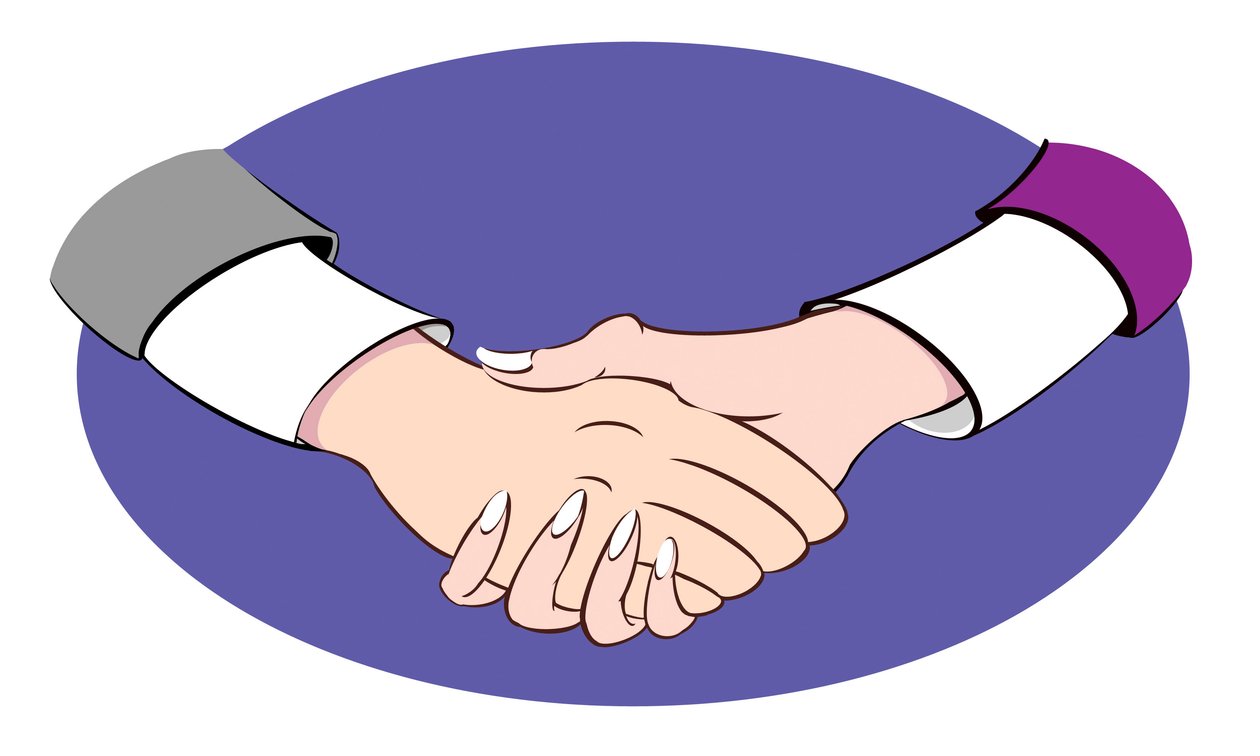 Handshake - ilustrace od Neale Osborne