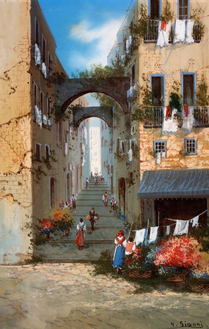 Pohled na Neapol (kvaš) od Neapolitan School