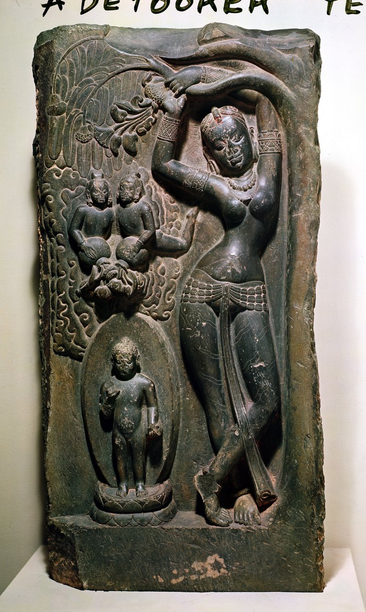 Královna Maya porodila budoucího Buddhu (vápenec) od Nepalese School