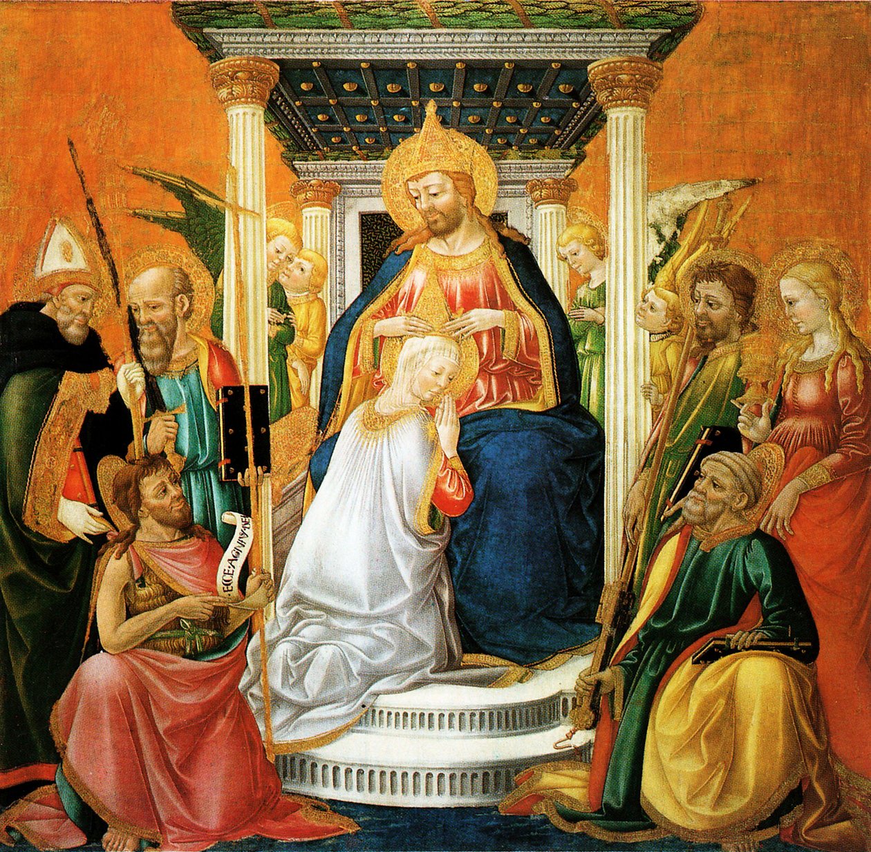 Korunovace Panny Marie, tempera na dřevě ze dne 1476 a 1481, Neri di Bicci od Neri di Bicci  