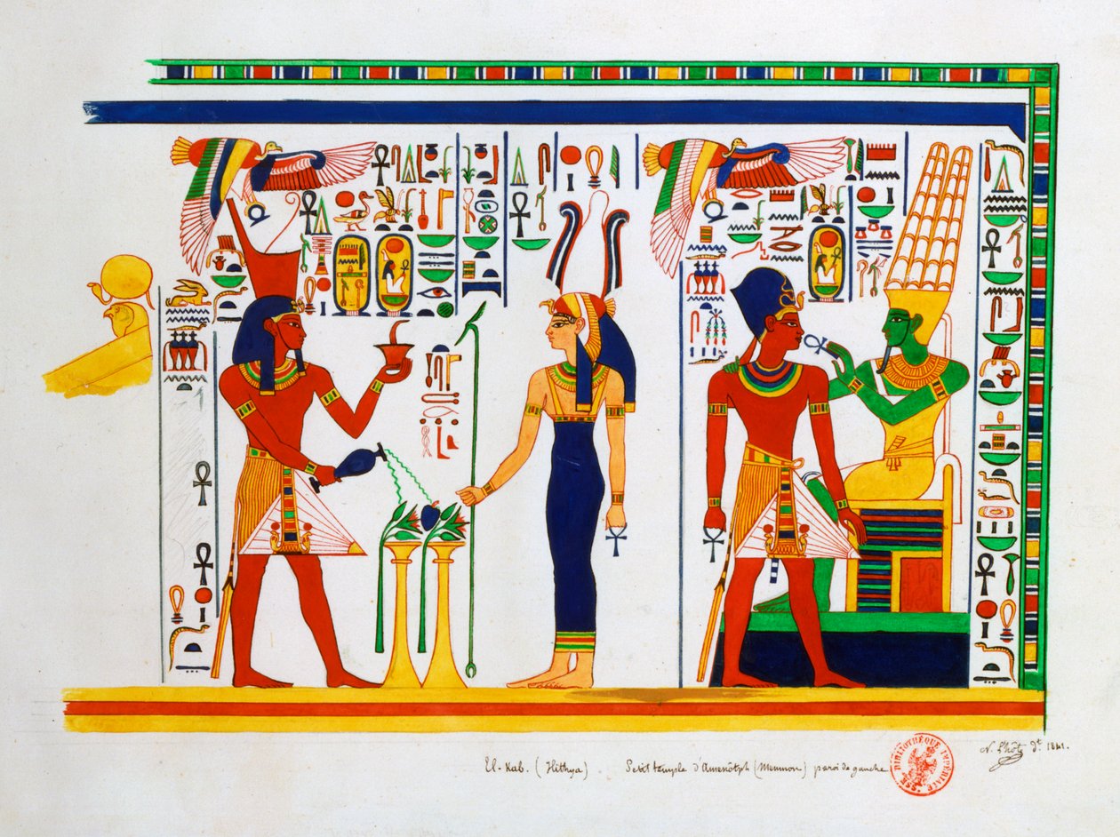 Nástěnná malba z El-Kab, Egypt, 1841 od Nestor l