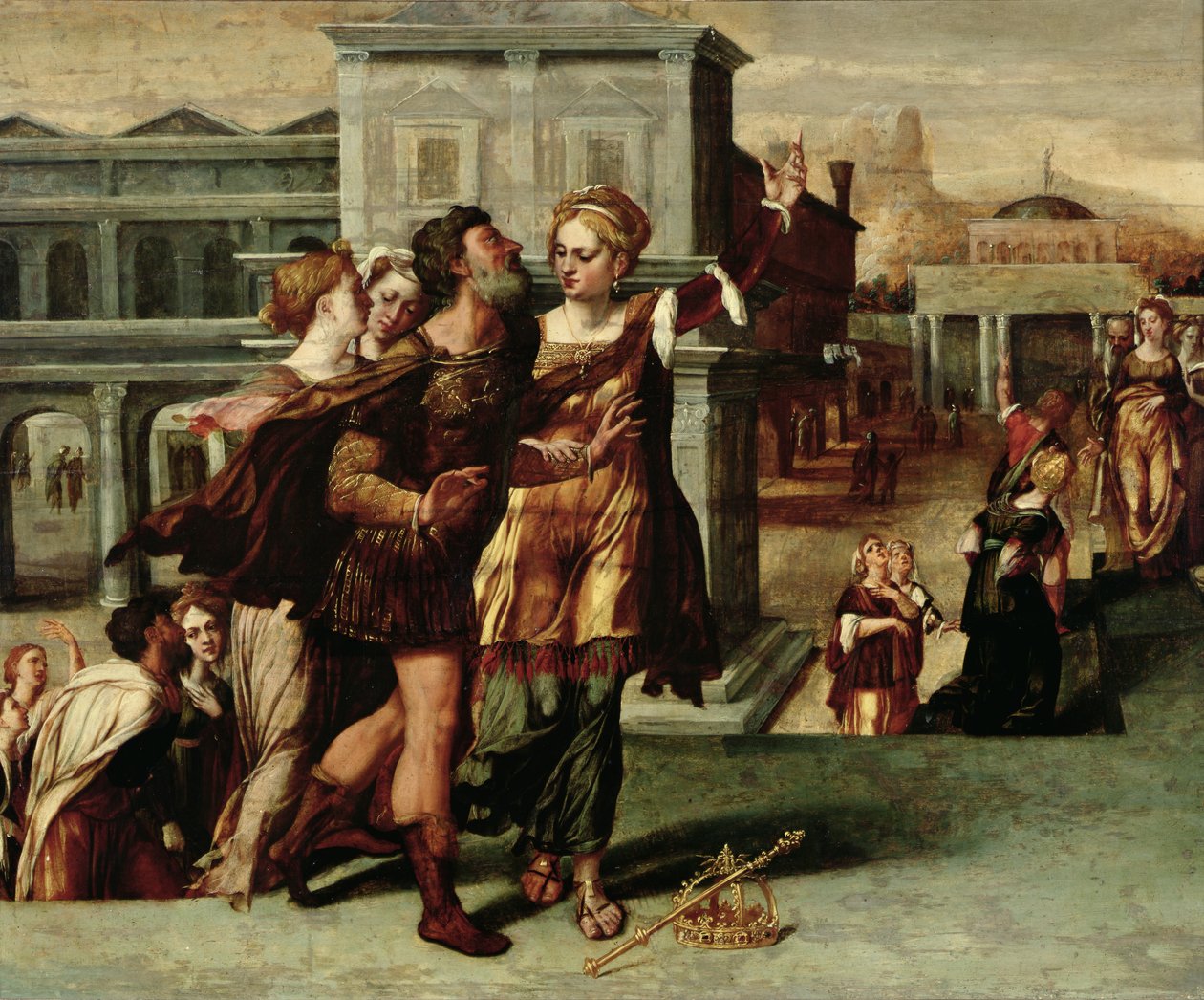 Augustus (63-14 př.nl) a Tiburtinská Sibyla, kolem 1540-50 od Netherlandish School