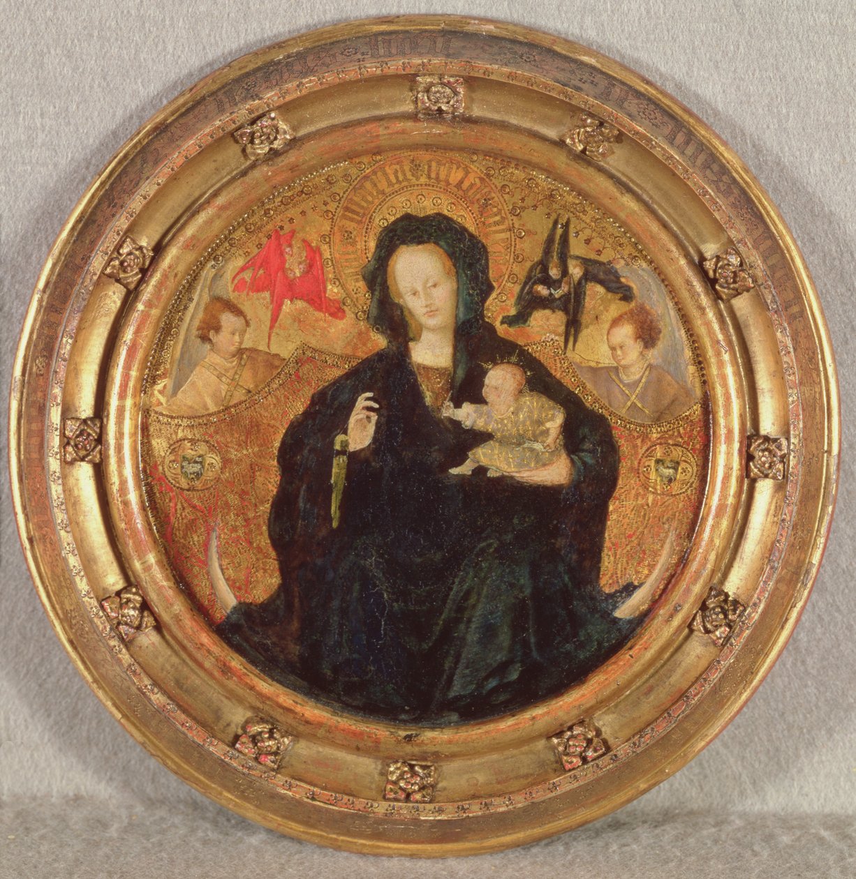 Psaní Madony s Ježíškem, 1410-20 (olej a plátkové zlato na dřevě) od Netherlandish School