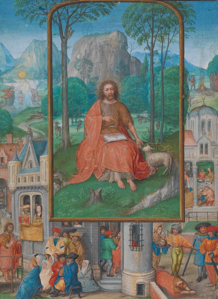 Iluminace rukopisu s výjevy ze života svatého Jana Křtitele, kolem roku 1515 od Netherlandish School
