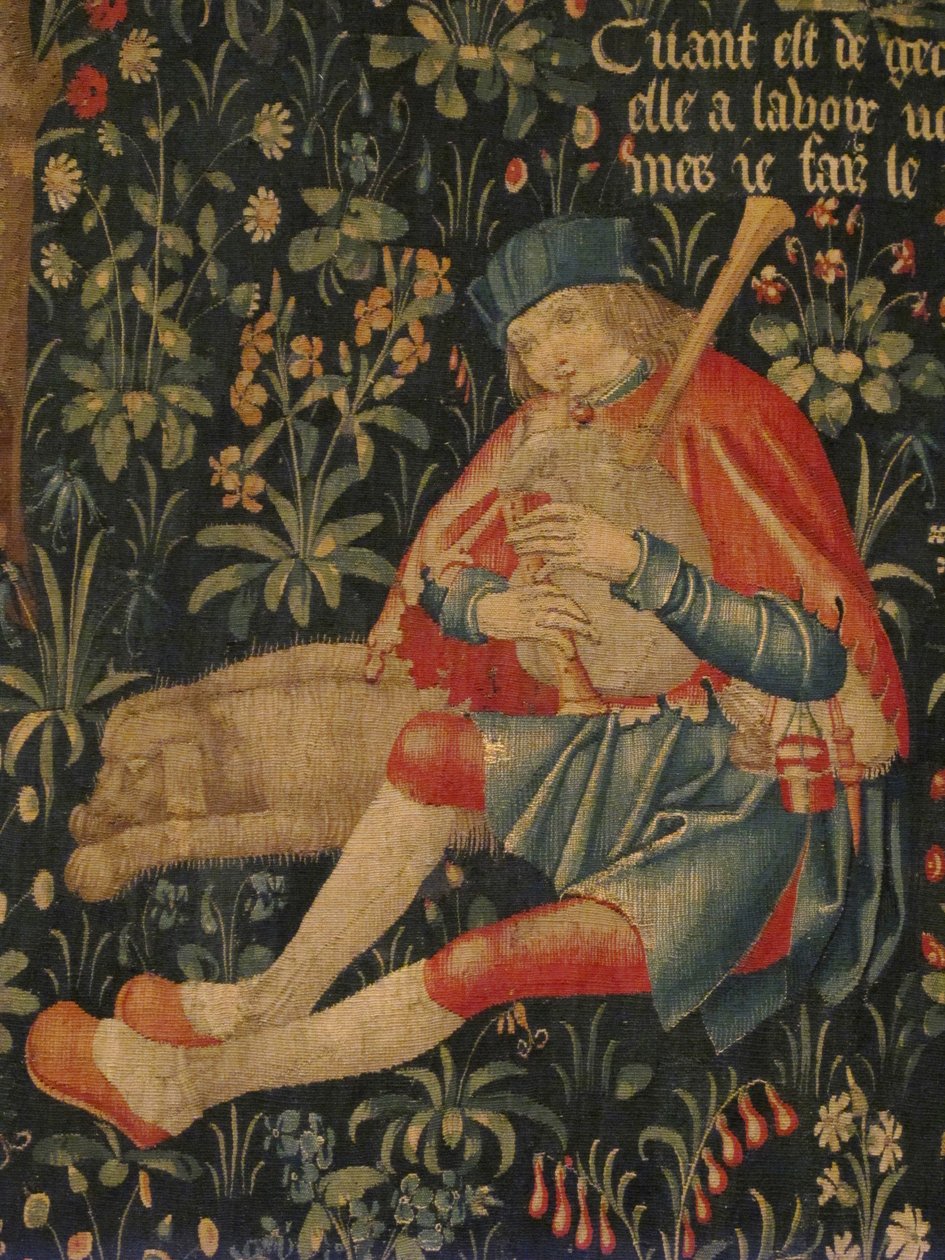 Pastýř hrající na dudy, cca 1500-30 od Netherlandish School