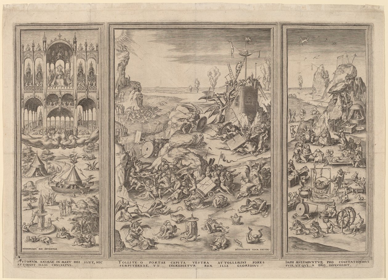 Triptych Poslední soud od Netherlandish 16th Century after Hieronymus Bosch, Hieronymus Cock
